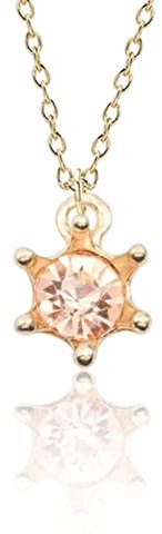 WEITING Creativo dulce multicolor garra diamond corona colgante niñas perla collar hexagonal estrella colgante collar lindo regalo de los niños-orange