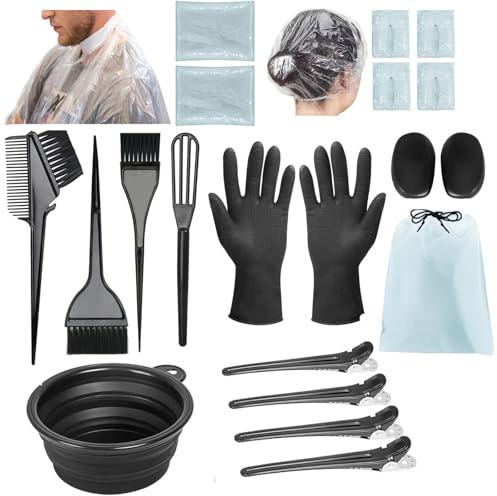 Svjetiq 21Pcs Hair Dye Kit Professional Hair Coloring Products with Hair Dye Brush, 350ml Hair Color Bowl, Hair Clips, Applicator, Earcover for Salon Bleaching & Hair Coloring at Home