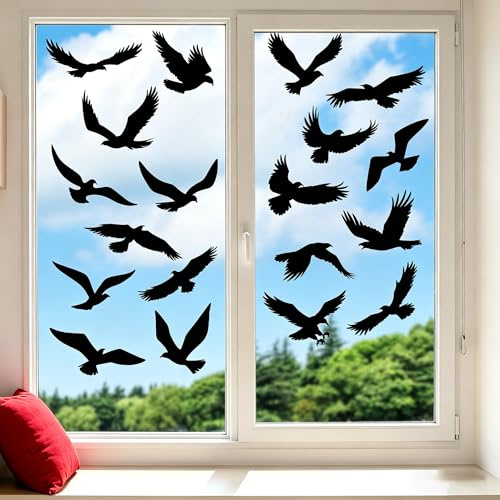 YIHELU Pegatinas de Ventana Anticolisión para Pájaros Calcomanías de Vinilo Estático Reutilizables con Diseño de Colibrí Adhesivos de Cristal Transparente para Evitar Golpes de Aves Decoración