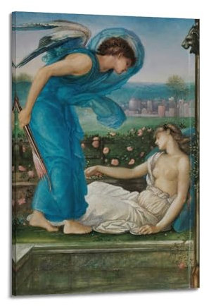 ADovz Poster Amor und Psyche (ca. 1870) von Edward Burne-Jones Gemälde auf Leinwand, Wandkunst, Rollbild, Druck, Wohnzimmer, Wände, Dekoration, Häuser, 20 x 30 cm