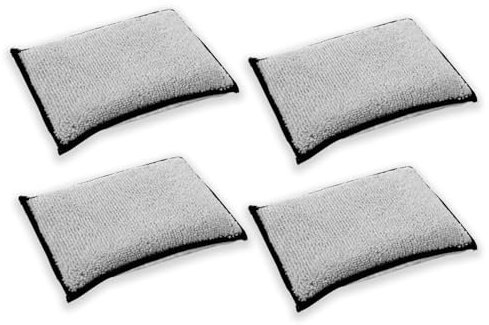 Scrub Pad, 4 unidades de paño de limpieza para el interior del coche, lavable, esponja de microfibra, esponja de limpieza para el cuidado del coche, esponja de lavado para ceras, abrillantadores,