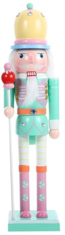 Kichvoe Weihnachts-walnussknacker Figurine Holz Deko Kreative Tischdekoration Für Weihnachten Farbenfrohe Macaron-Palette Für Zuhause Fotorequisit