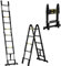 DURHAND 3.2m/10.5ft Telescopic Ladder, Extendable Aluminium Ladder with Anti-slip Pedals, Multi-purpose Portable Foldable 10 Step Ladder, 150kg Capacity, EN131, Black