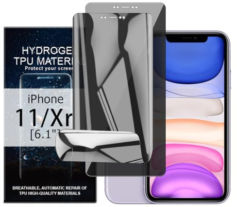 Glcrrpu 2 Pack for iPhone 11 and iPhoneXR[6.1] Privacy Hydrogel Screen Protector[Anti-Spy] Flexible TPU Protective Film Self-Healing[Not Tempered Glass]