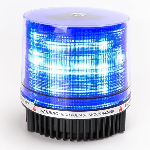 ROUTEKING Blaulicht akku LED Rundumleuchte - Wiederaufladbar batterie Blitzleuchten Magnetfuß 9 Modi Blitzleuchte, 12V- 24V Blinkleuchte Beacon mit für Polizei Auto Pkw LKW UTV (blau)