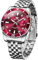 OLEVS Uhren Herren Klassisches Silber Edelstahl Analoger Quarz Armbanduhr Herren Stylish Rot Großgesicht Luxus Diamant Business Kleid Uhren Wasserdicht Leuchtend mit Datum Herrenuhr