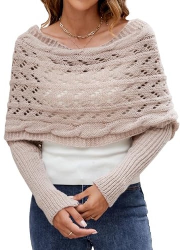 Wantonfy Schal Damen Ärmeln Schal Sweater Wrap Pashmina Schals und Tücher Schals für Herbst Winter