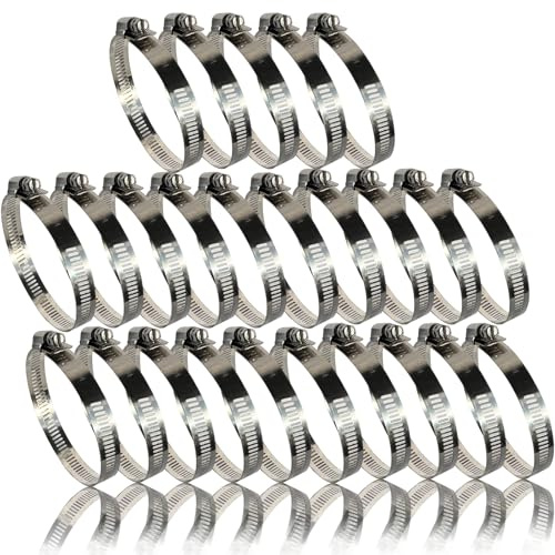 Schlauchschellen Edelstahl 21-44 mm 25 Stück Schlauchklemmen Rohrschellen | 304 Edelstahl, rostfrei, Schraubschellen, Gartenschlauch, Pooltechnik, Waschmaschine, Werkstatt, Großpackung, Profiqualität