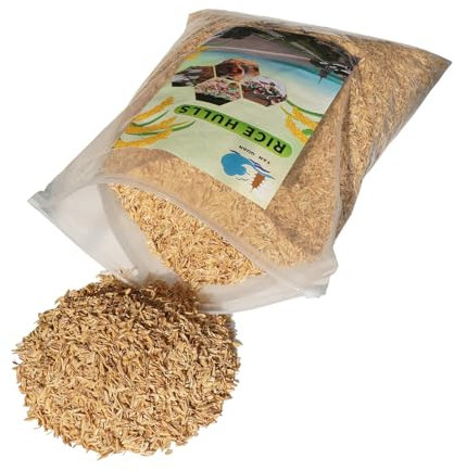 SAYOYO Reisspelzen 60L – Umweltfreundlicher Mulch und Pflanzendünger für Gartenbau, Hochbeete und Gewächshäuser, Natürliche Einstreu für Geflügel und Kleintiere,9.6Kg