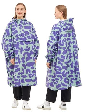 LARKSON Regenponcho Damen Herren Mint Leo - Lykke - Regenmantel für Fahrrad Outdoor Festival - Wassersäule 10000 mm - Regenjacke Wasserdicht mit Verschweißten Nähten