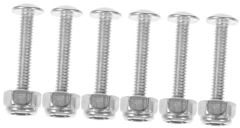 Generisch 6 Stück Tischfußball Tischplatte Spieltisch Hardware Zubehör Tischfußball Ersatzteile Little Man Player Schrauben Muttern Tischfußball Schrauben Silber