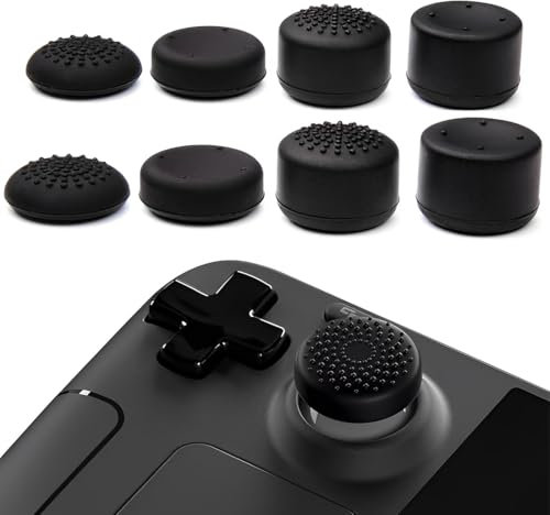 LAJUP Joystick pour ps5 Edge Manette,8PCS ThumbsGear Boutons de Joysticks Interchangeables pour ps5 Edge Controller,Accessoires de Remplacement Bâton Analogique-Noir