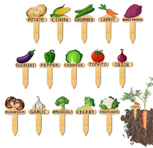 Tag De, 15x Pannelli Da Giardino Per Esterni - Ampiamente Usato Supplies Di Identificazione Di Verdure In Serra In Legno Per Letto Elevato Interno Esterno