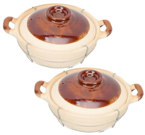 Hemobllo 2piezas Cazuelas De Barro Con Tapa Ollas De Barro Chinas Para Cocinar Guisos Para Hornear y Servir Mesa