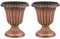 COSTWAY 2 Pack Vintage Planters, 46cm Tall Urn Plastic Flower Pots with Pedestal Base & Pre-marked Drain Hole, Indoor Outdoor Decorative Plant Containers for Front Porch Home Wedding (Bronze)