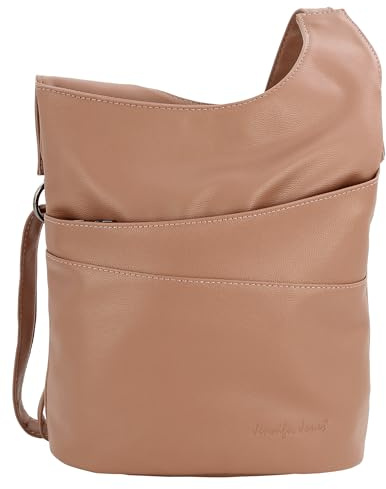 JENNIFER JONES - Damen Umhängetasche mit Reißverschluss, Schultertasche | modische Handtasche in 2 Größen