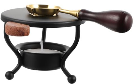 DIYEAH Wachssiegel Schmelzofen 12 Stück Tragbar mit Schmelzlöffel und Wachssiegelperlen für Selbstgemacht Einladungen und Besondere Anlässe