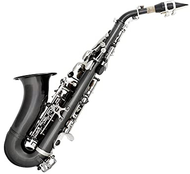 Jeffergarden Schwarz Plattierter Messing BB Sopran -Saxophon mit Tragetasche, Ideal für Jazz und Klassik