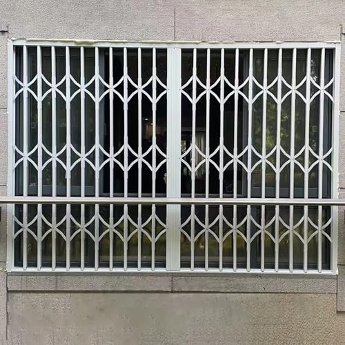 Fenstergitter Einbruchschutz Balkon-Schiebetür-Sicherheitsgitter, Fenstergitter, Einziehbares Fensternetz, Schiebetür zur Verhinderung von Stürzen, Fensterschutz(W180xH150cm/71x59in)