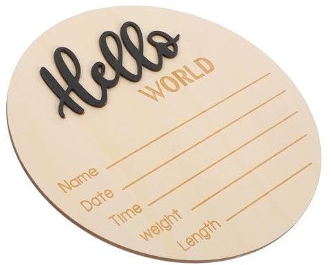LOORGVEL Rundes Geburtsanzeigeschild für Neugeborene mit Sicherer Oberfläche und Flexibler Nutzung als Namensschild und Fotorequisite