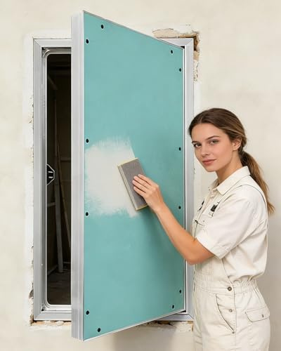 Revisionsklappe Trockenbau Verdeckter Bündiger Gipskarton-Zugangseinsatz Streichbar, 60 x 120cm Verschließbar für Sanitär Elektrik Dachboden Rigips Gelenkiger Dekorativ