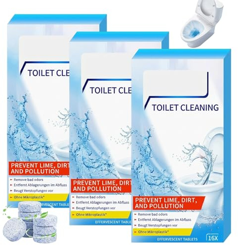 48 Stück Spülkasten Tabs, WC Tabs Spülkasten Entkalker, WC Reiniger Tabs Extra Stark, Reinigungstabs für Toilette, Toiletten Tabs, WC Steine für Spülkasten