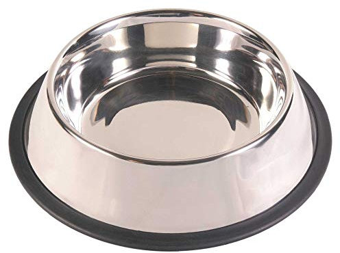 Trixie 24851 Edelstahlnapf, Gummiring, 0,45 l/ø 19 cm, silber