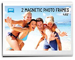 Shot2go personalised magnetic photo fridge frame clear pockets 4x6 2 pack