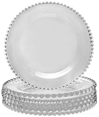 Glass Dinner Plate Set, 6 Piece, D26.5cm - Bella Perle Glass Tableware Alfresco Dining Crockery