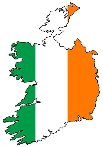 Samunshi® Irland Aufkleber Autosticker in Landesfarben - 6,8x10cm