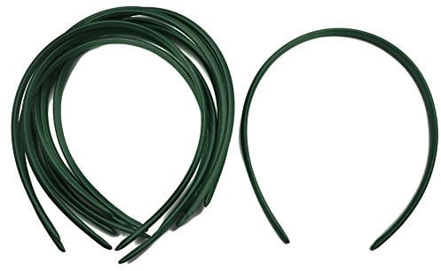 10 x Plain Headbands School Girls Small Hair Accessories Uniform Alice Band (Green)