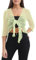 Love My Fashions® Women’s Fish Net Knitted Tie Up Bolero Shrug Top Ladies 3/4 Sleeve One Size Fits All Lemon