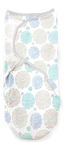Sense-U Wickeldecke, verstellbar, original, weich, Baumwolle, Blumenmuster, 0-3 m, Blau