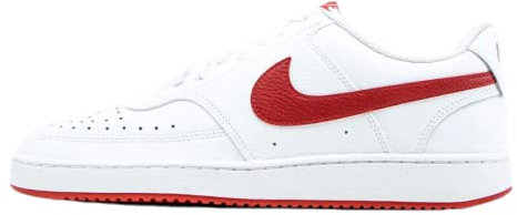 Nike Mens Court Vision LO Basketball Shoe, White/University RED,42.5 EU