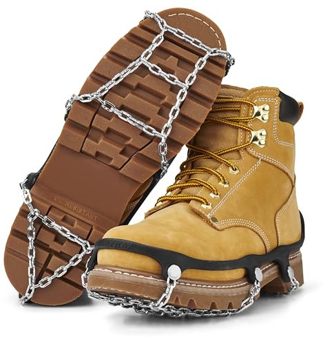 Yaktrax Chains Schneeketten – leichte & Flexible Traktion auf EIS & Schnee, ideal zum Gehen, Laufen & Wandern, elastische Gummibänder für sicheren Halt, zuverlässiger Grip, Schwarz, L