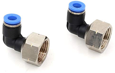 3/8 NPT Buchse Push to Connect Air Fittings 90 Grad 6 mm OD x 3/8 Zoll NPT Air Lines Quick Connect Fittings Push In Connectors Pneumatische Fittings Push Lock Fittings 2 Packungen