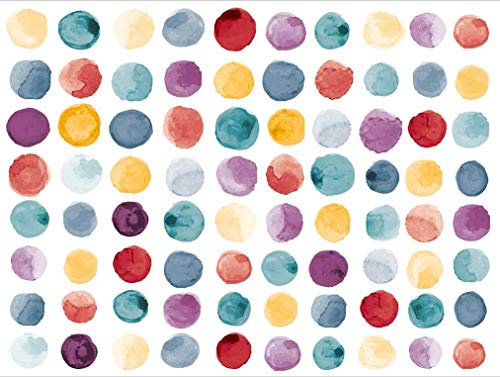 Tischset | Platzset abwaschbar - Bunte Punkte Muster - aus erstklassigem Vinyl (Kunststoff) - 4 Stück - Tischdekoration mit toller Wirkung - Tischunterlage - Tischmatte - Made in Germany
