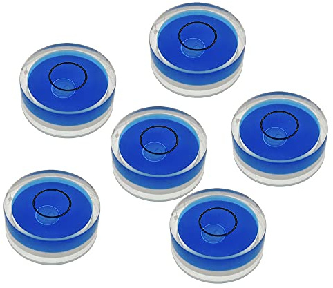 Circular Bubble Spirit Level BY GFNT for Tripod, Phonograph, Turntable Etc 6PCS (25x10mm blue)