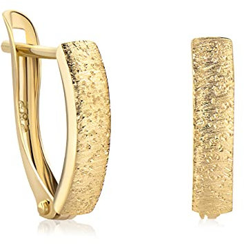 14 Karat 585 Gold Matt Ohrringe Creolen Gelbgold Ohrschmuck – SIT41