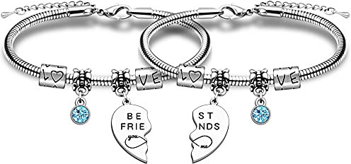 JMIMO 2 Pcs Best Friend Bracelet Gifts for 2 Women Girls BFF Bestie Birthday Graduation
