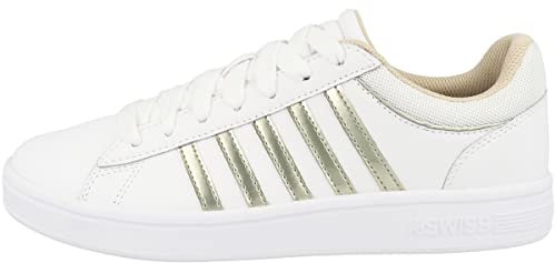 K-Swiss Damen Court Winston Sneaker, White/Champagne, 39 EU