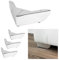 P17- GROSSETO | Lot 4 Pieds en Métal + 16 Vis | Finition: Chromé | Dimensions: 5,5 x 12 x 12 | Pieds et Jambes pour Canapés, Meubles, Armoires et Ameublement