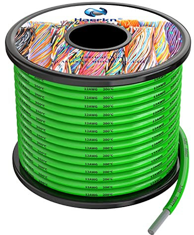 12awg 3.3mm² Silikon Elektrischer Draht Kabel Grün 10 Meter Weich und flexibel sauerstofffrei hochtemperatur beständiger verseilter verzinnter Kupferdraht