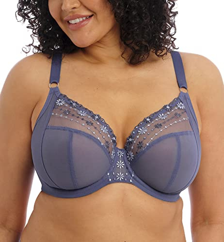 Elomi Women's Plus Size Matilda Underwire Plunge Bra, Denim Daisy, 38HH