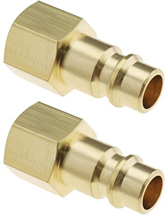 EMSea 2 Stück Druckluft-Stecknippel NW 7,2 mit 1/10.2 cm Innengewinde für Druckluftanschluss Luftschlaucharmaturen Luftkompressor Schnellanschluss Außenstecker