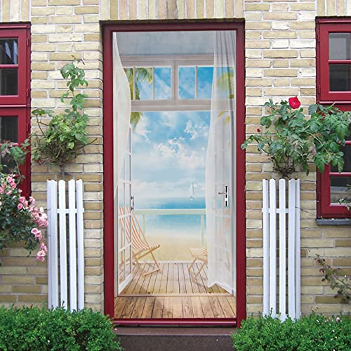Tür tapeten 8d selbstklebend Haus & Meer Türposter Türaufkleber Abnehmbare Vinyl türfolie Fototapete diy Wandbild Wohnzimmer Schlafzimmer Kinderzimmer Badezimmer B100 x H200cm