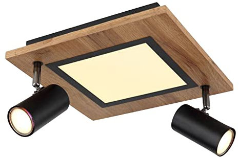 bmf-versand® Deckenleuchte für Wohnzimmer - Deckenlampe 2-flammig mit LED-Panel und Memory Funktion - Deckenstrahler für Schlafzimmer und Esszimmer