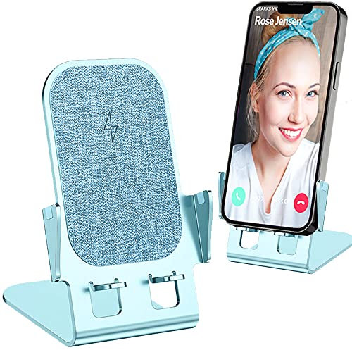 Wireless Charger Stand, TECHGEAR 15W Fast Wireless Charger Stand, Metal Charging Dock Station for iPhone 16/15/14/13/12/11/Max/Plus, Samsung Galaxy S24/23/22/21 Ultra, Huawei, Redmi, Honor, Oppo etc