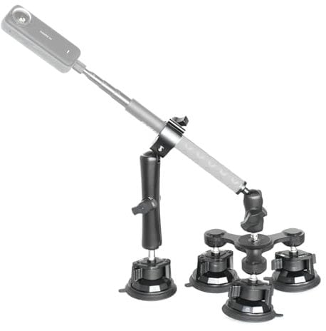 Fotoleey Kit di Montaggio per Auto per Insta360 X5/X4/X3/X2, GoPro, Grandi Ventose, per Riprese in Auto ad Alta Velocità