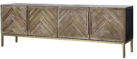 Fernsehständer Nordischer TV-Schrank, moderner, minimalistischer Industrie-Stil, Bodenschrank, Wohnzimmerschrank, Spind mit 4 Spindtüren Unterhaltungszentrum (Color : L-180cm)